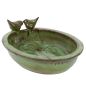 Preview: Vogeltränke Keramik oval grün Esschert Design