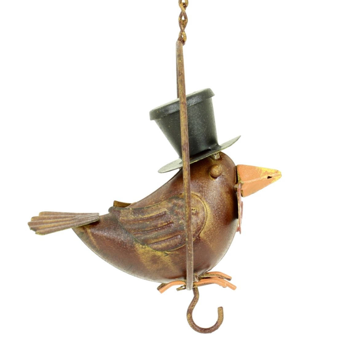 Vogel im Ring mit Zylinder - Meisenknödelhalter
