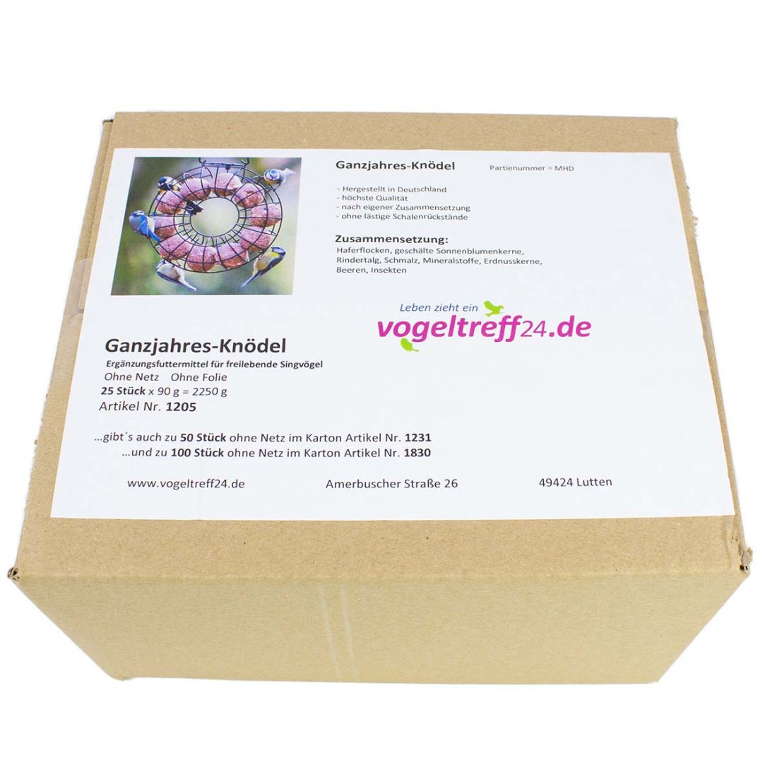 25 Meisenknödel mit Beeren und Insekten OHNE NETZ