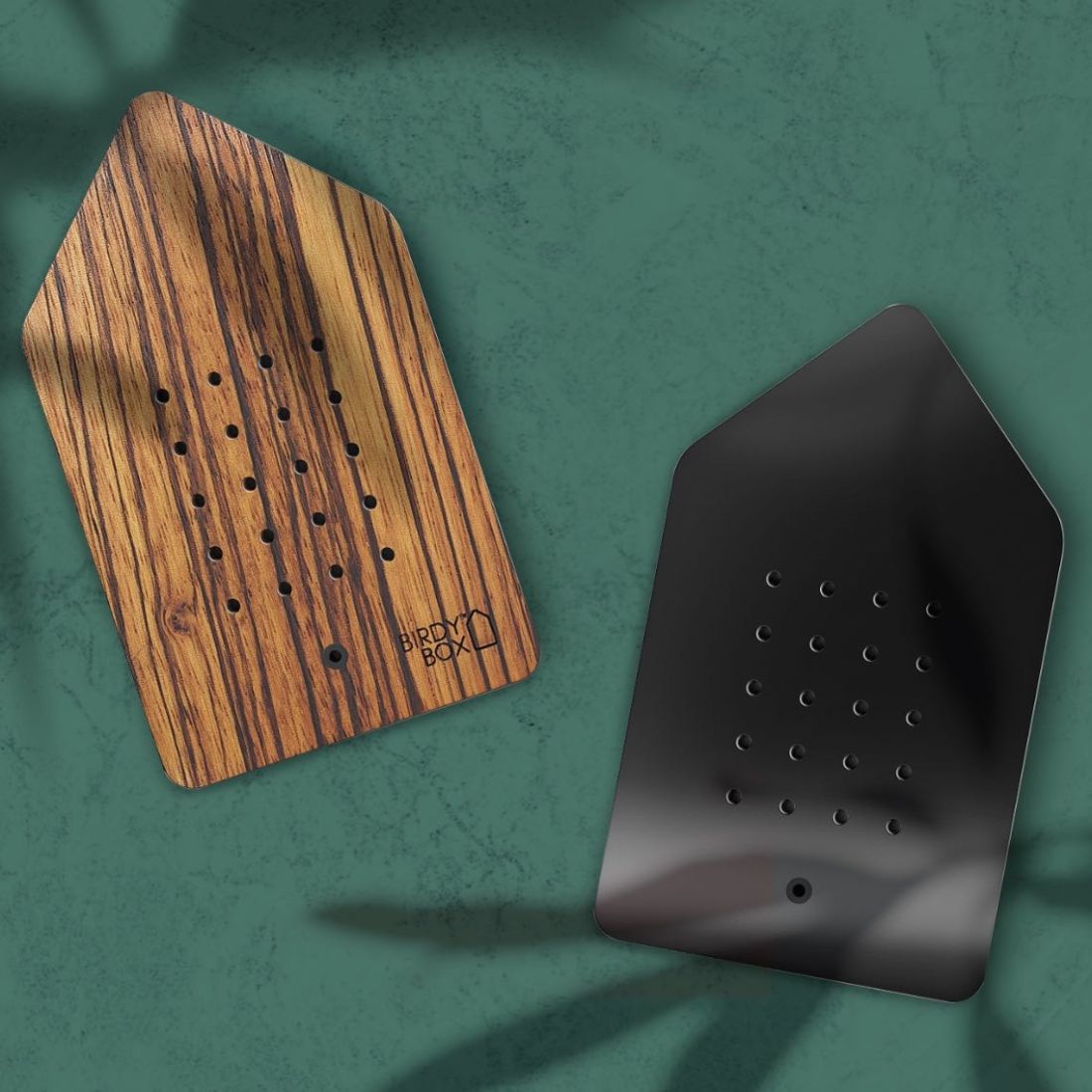 BIRDYBOX® matt schwarz - Vogelgezwitscher - inkl. Saugnapf
