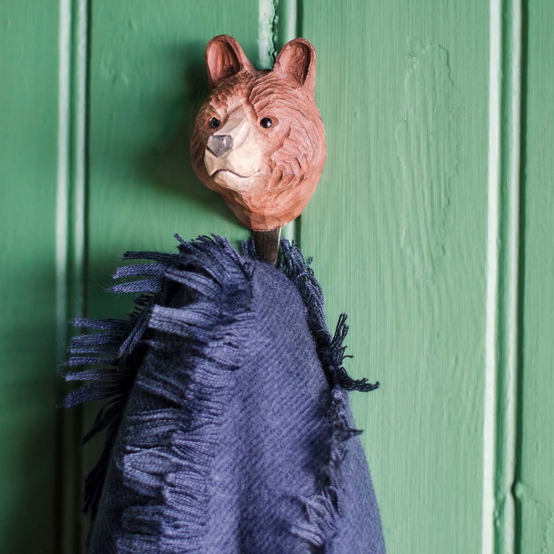 Wildlife Garden Haken Braunbär handgeschnitzt