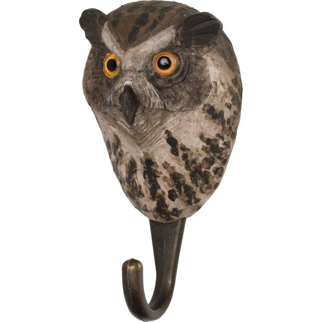 Wildlife Garden Haken Uhu Eule handgeschnitzt