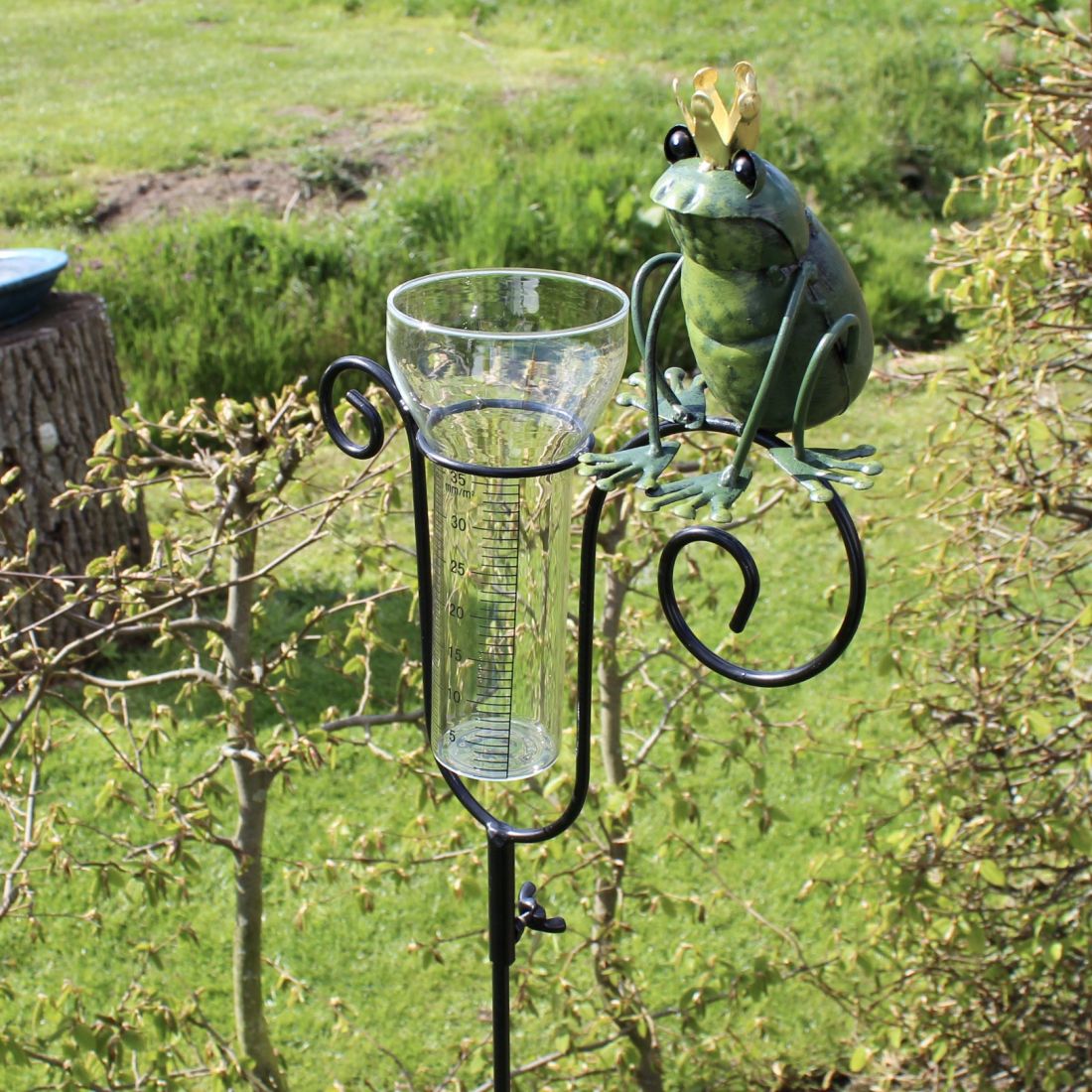 Regenmesser Froschkönig Gartenstecker