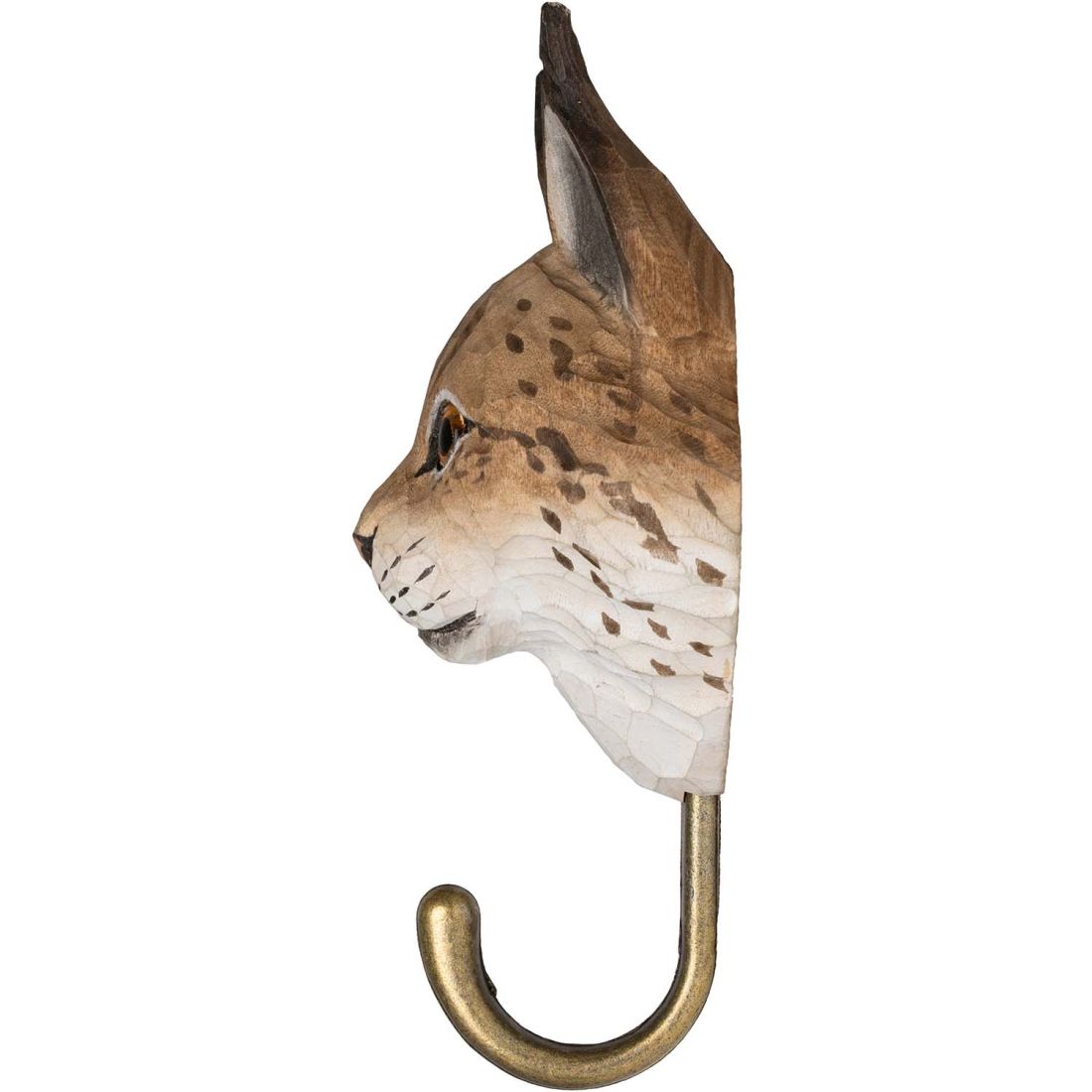 Wildlife Garden Haken Luchs handgeschnitzt