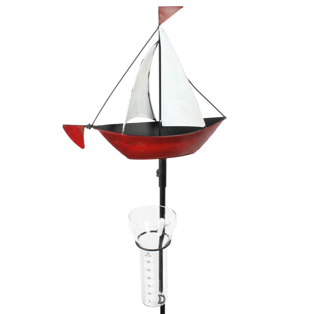 Regenmesser Segelboot rot