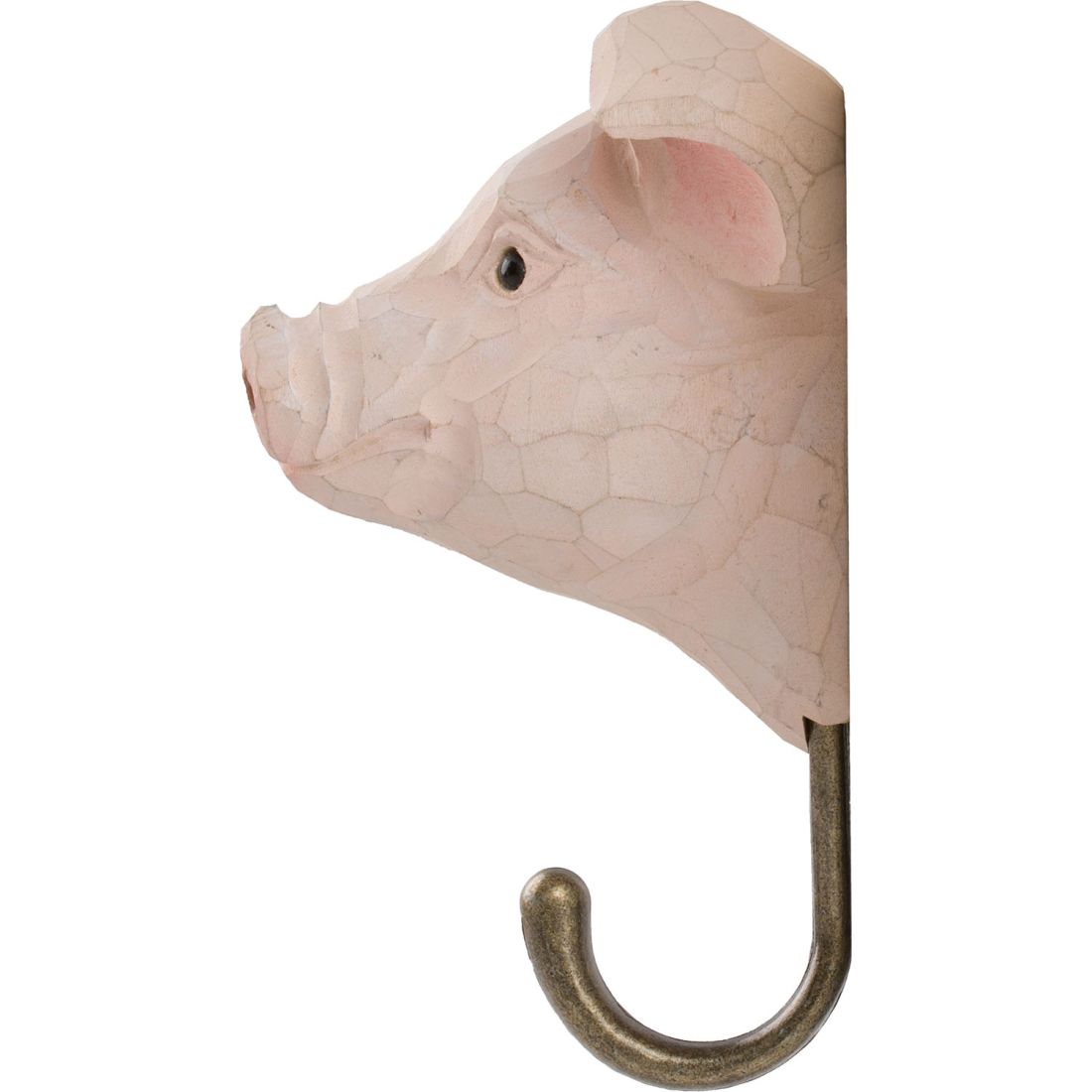 Wildlife Garden Haken Schwein handgeschnitzt