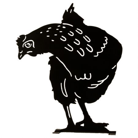 Silhouette Henne Beobachtendes Huhn