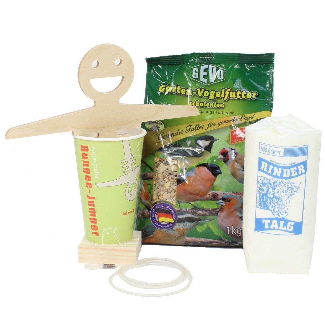Vogelfutter selber machen-Set Bungee Jumper mit Vogelfutter Rindertalg
