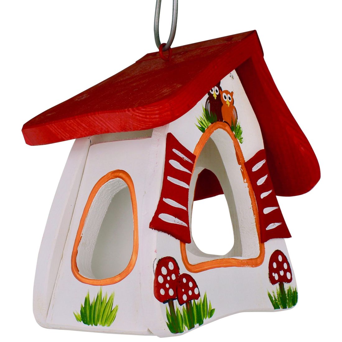 Vogelvilla Futterhaus Eulen weiß
