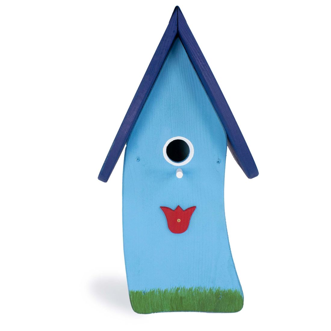 Vogelvilla Nistkasten hellblau mit Tulpe