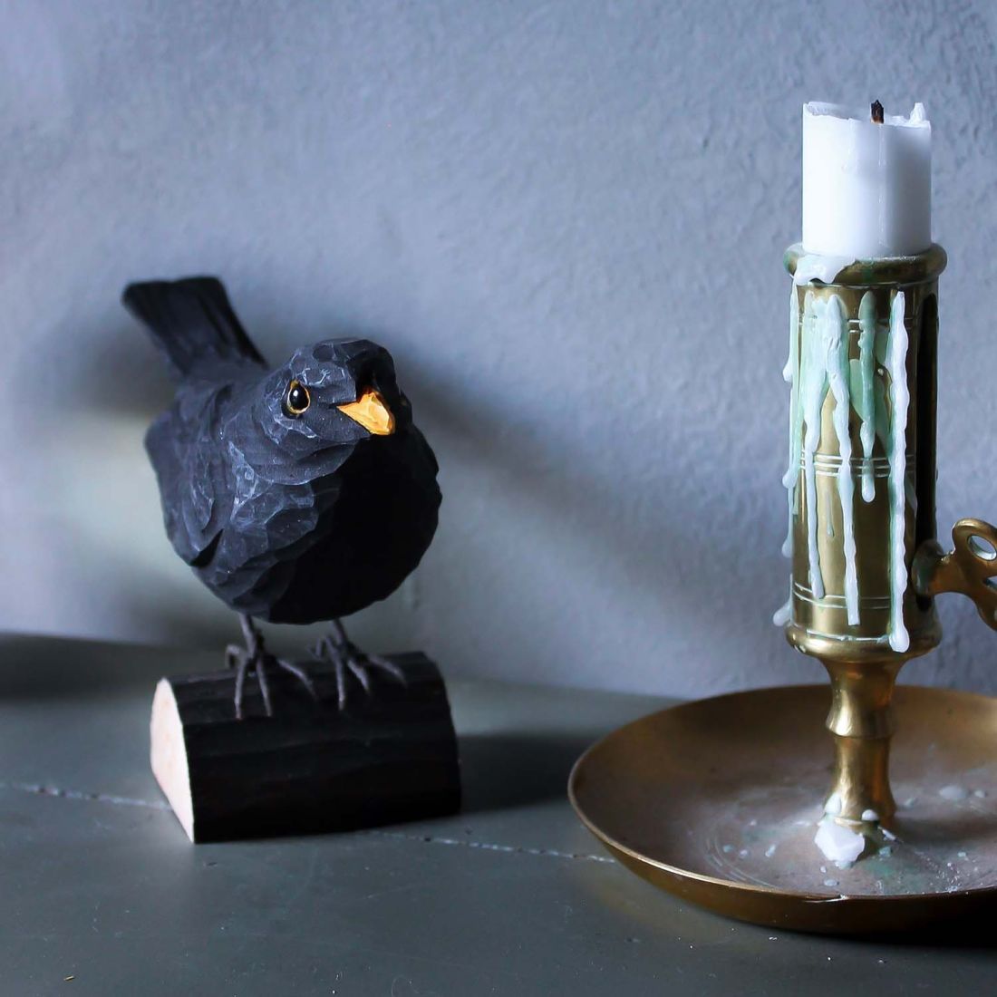 Amsel handgeschnitzt