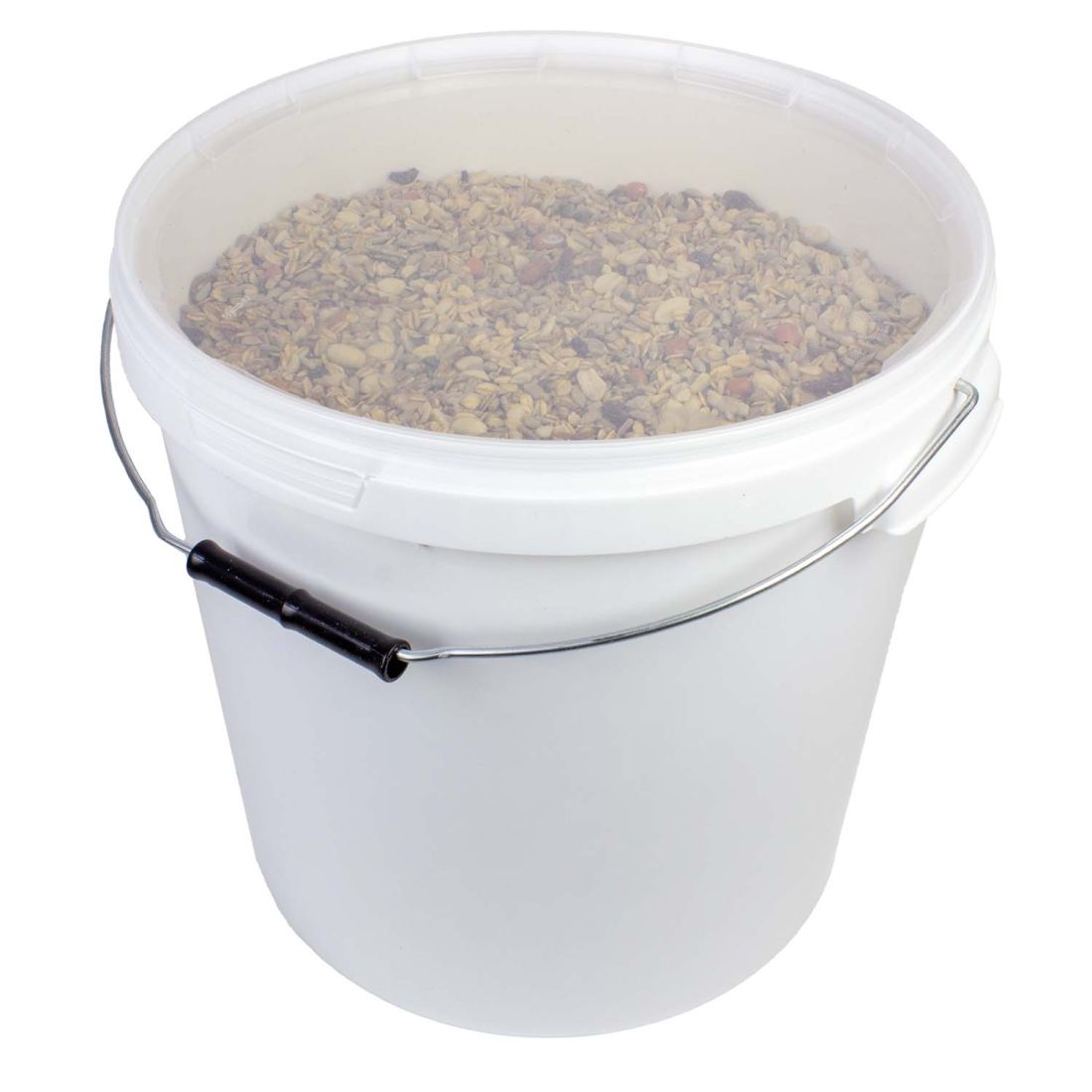 Futtereimer für Vogelfutter groß mit transparentem Deckel (20 L)