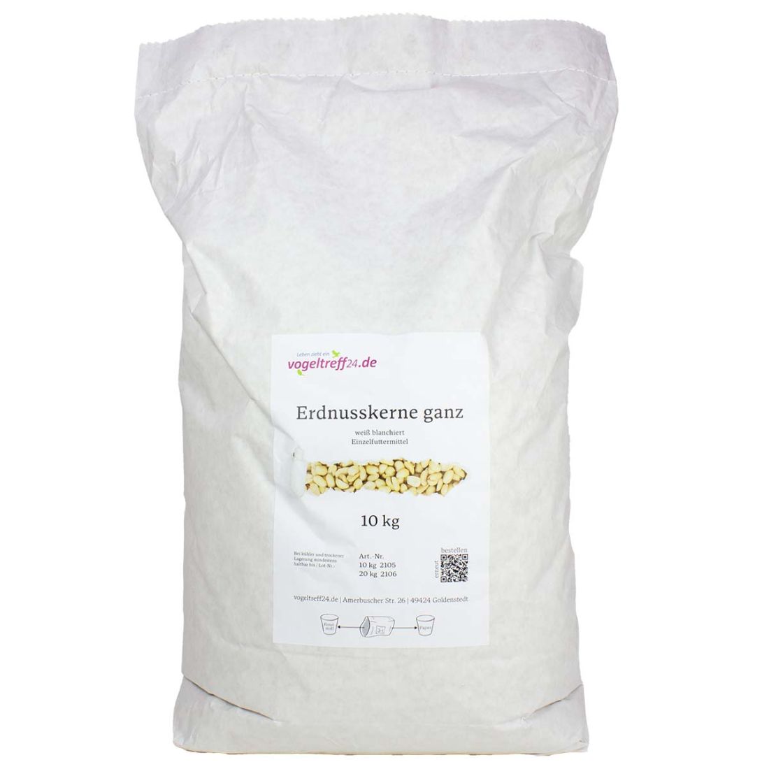 Erdnusskerne ganz 10 kg, weiß blanchiert