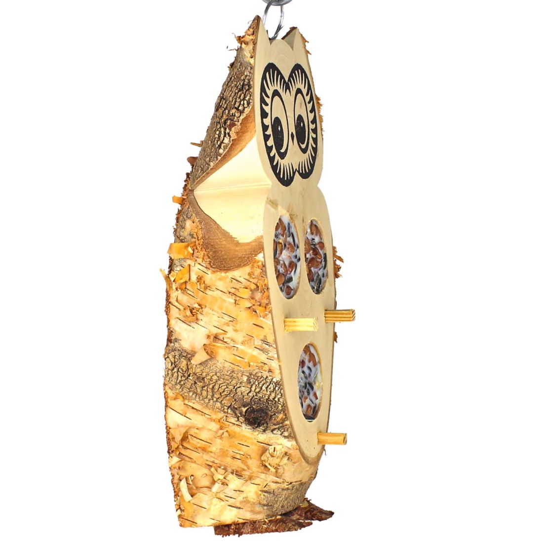 Futtereule mit 3 Futterlöchern aus Vogelfutter und Rindertalg