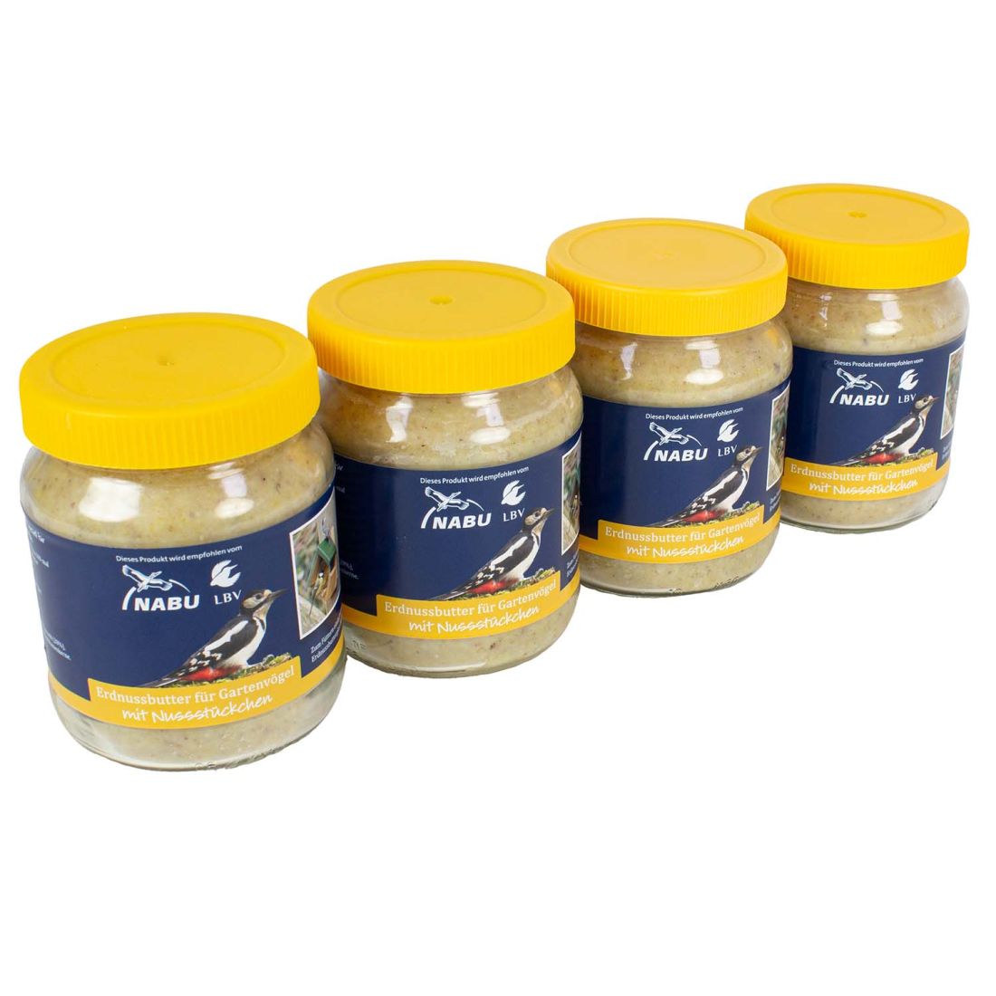 SPARPAKET 4 x 330g Gläser Erdnussbutter mit Nussstückchen