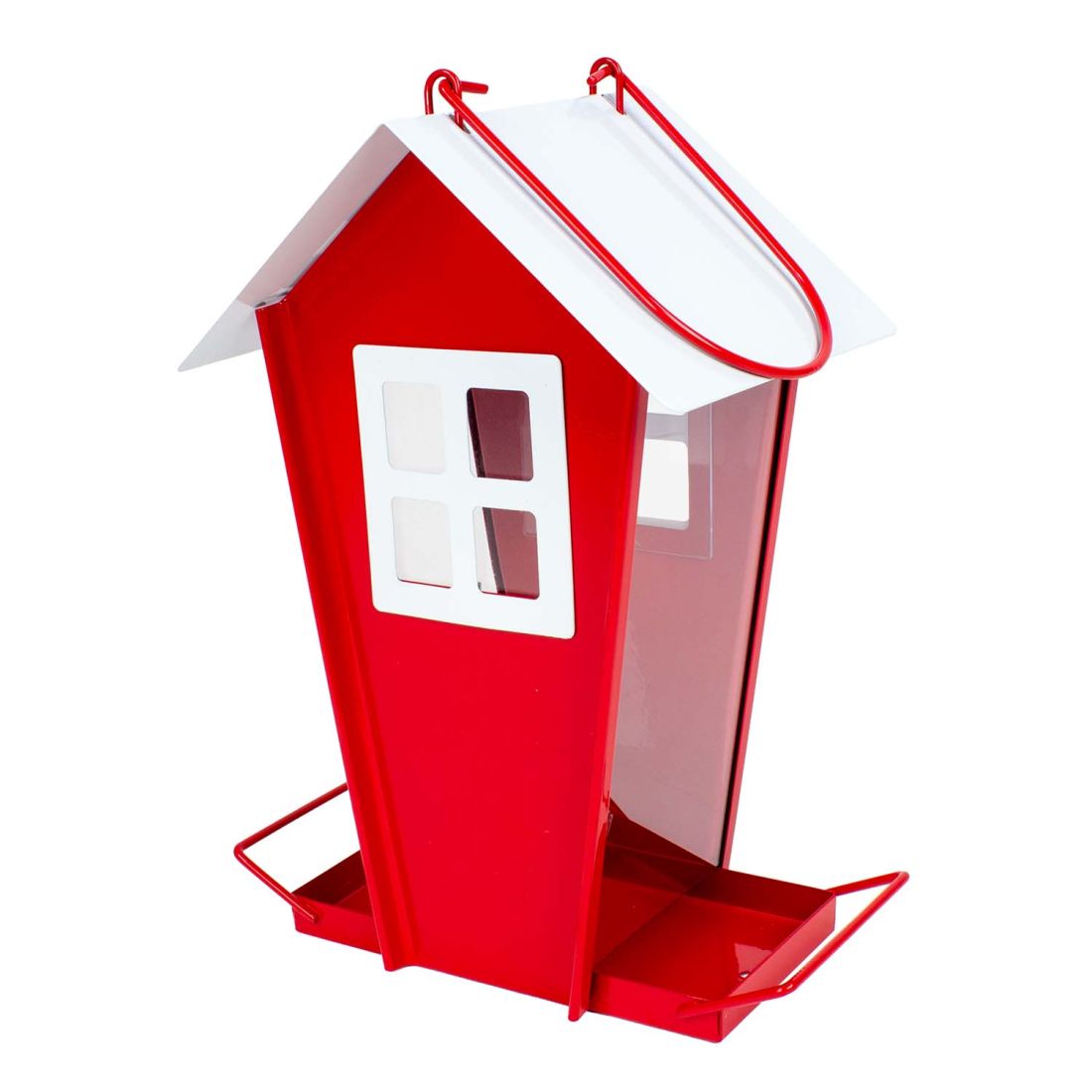 Futterhaus Metall rot weiß