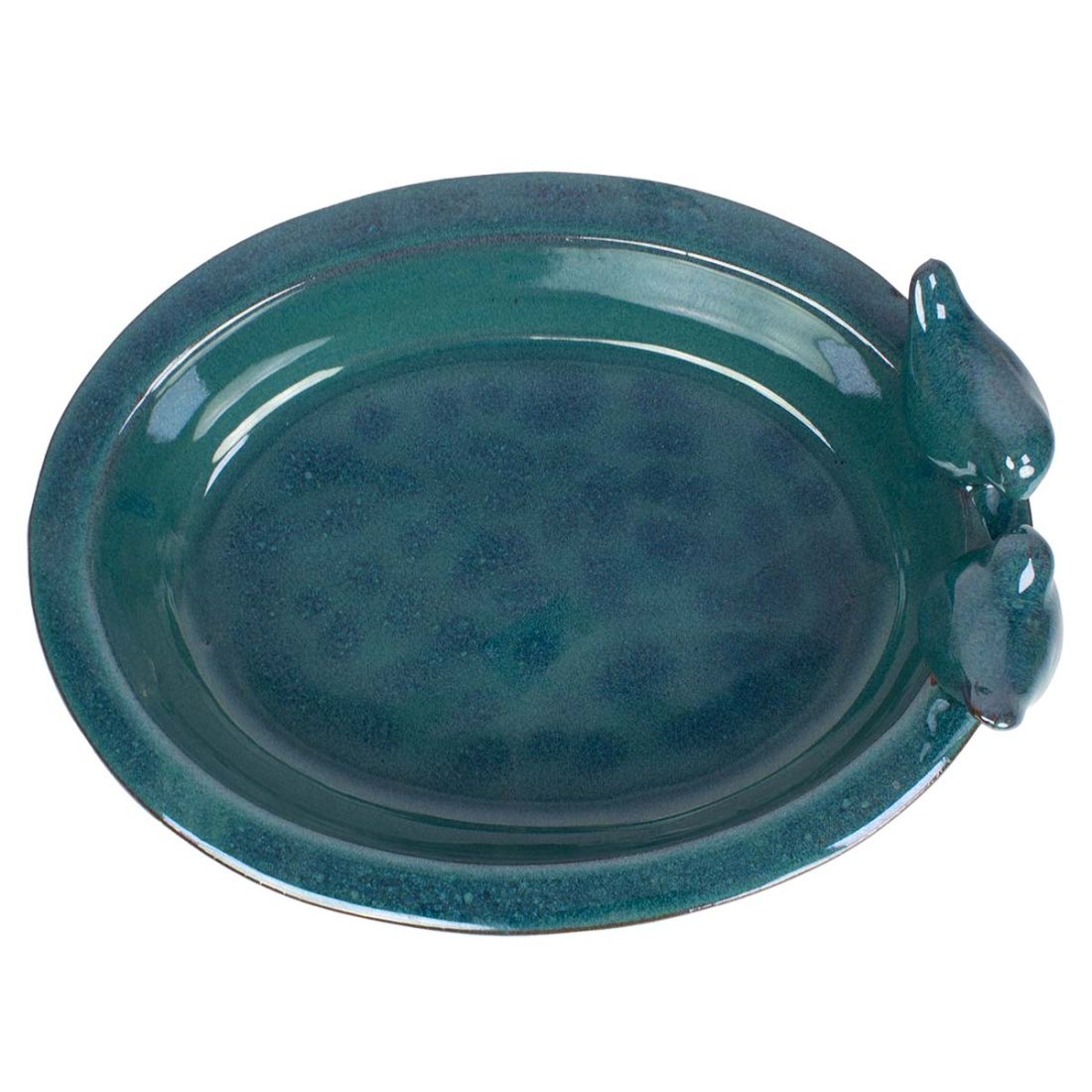 Vogeltränke Keramik oval blau/türkis,  Esschert Design