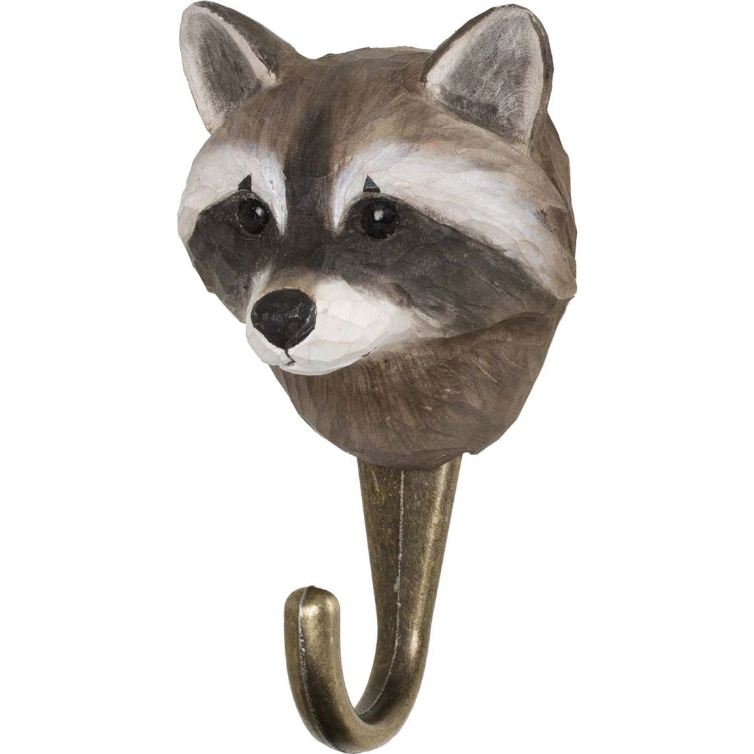 Waschbär handgeschnitzter Kleiderhaken von Wildlife Garden