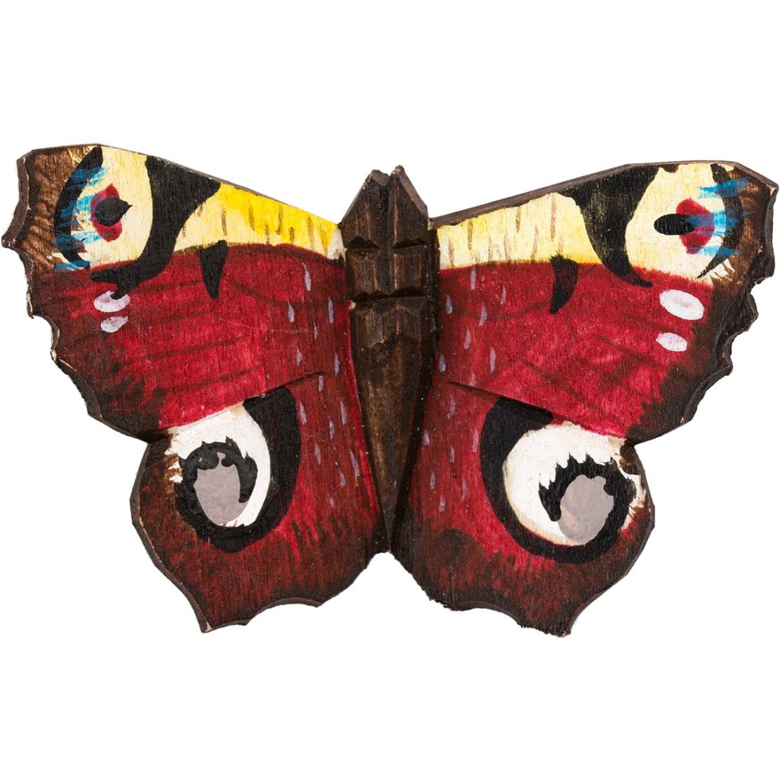 Tagpfauenauge handgeschnitzter Schmetterling mit Magnet
