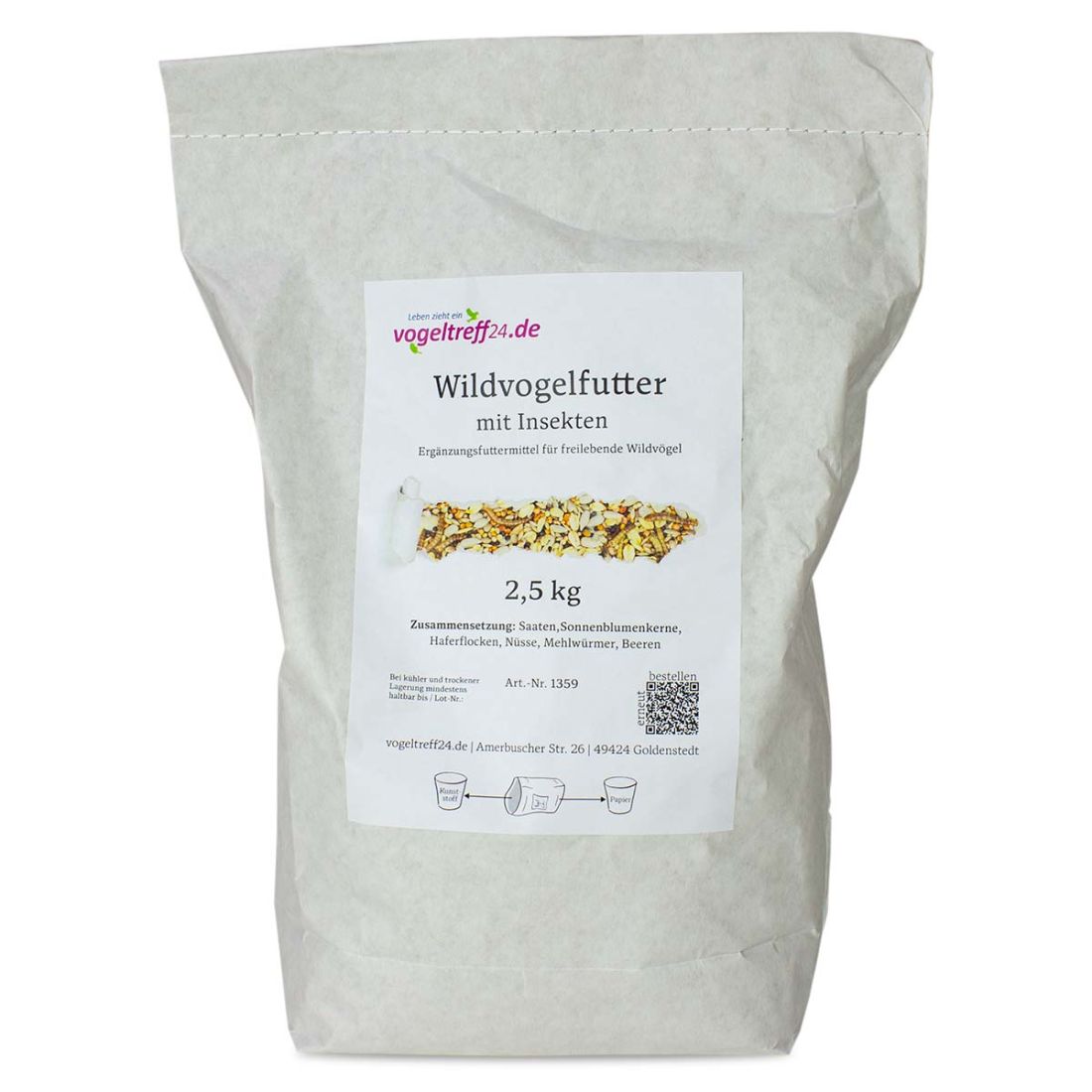 Wildvogelfutter mit Insekten 2,5 kg