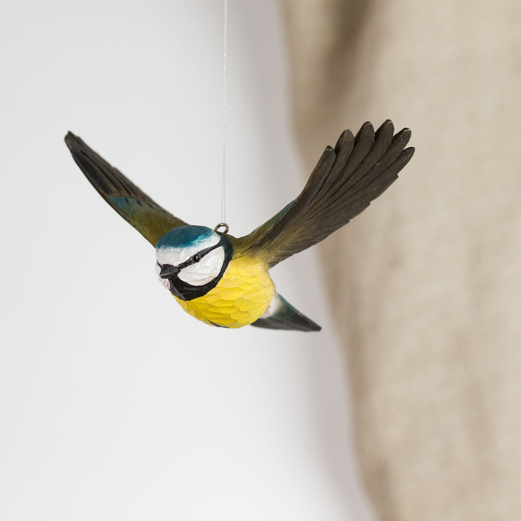 einzeln 5cm NEU Strauchbehang Osterschmuck Baumbehang Vogel hängend Blaumeise 