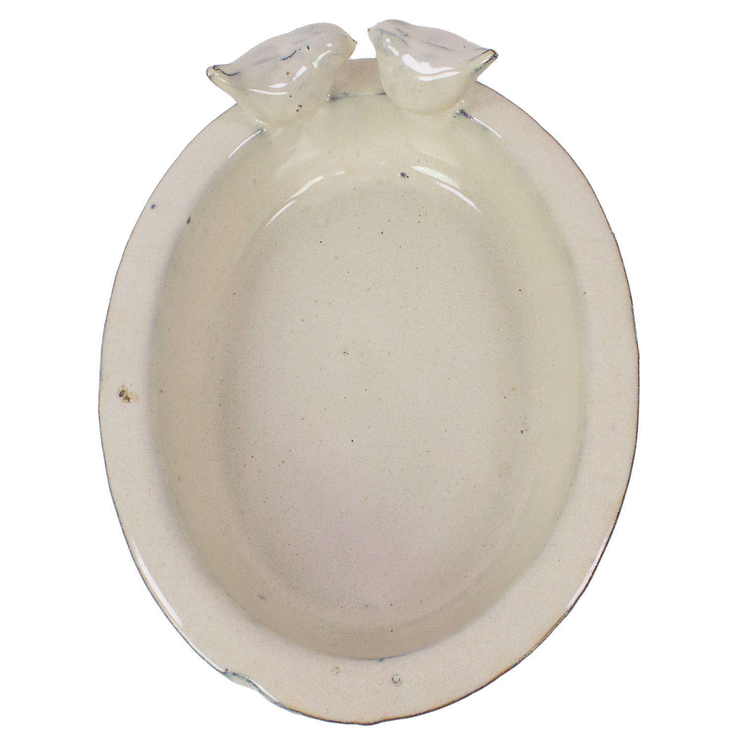 Esschert Vogeltränke Keramik oval weiß