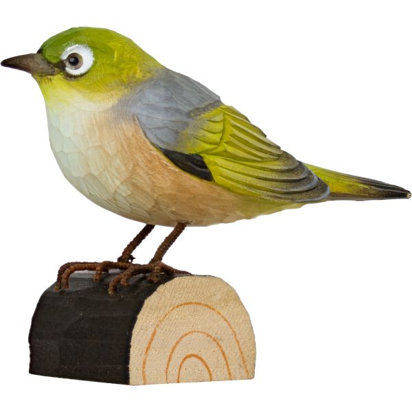 Graumantel-Brillenvogel handgeschnitzt