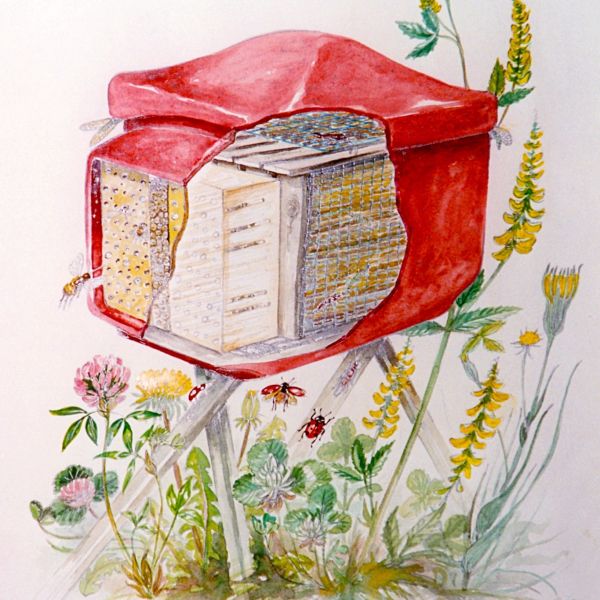 Schwegler Insekten-Kombi Insektenhotel für Florfliegen, bis zu 200 Wildbienenarten, Ohrwürmer, Marienkäfer und mehr