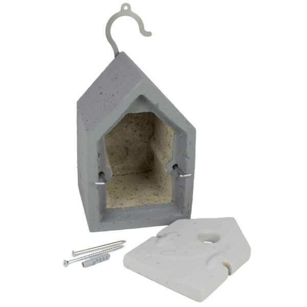 Holzbeton-Nistkasten im Bauhausstil - Blaumeise (28mm)
