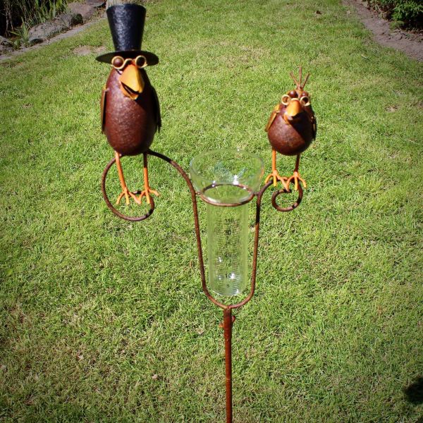 Regenmesser Raben auf Stab