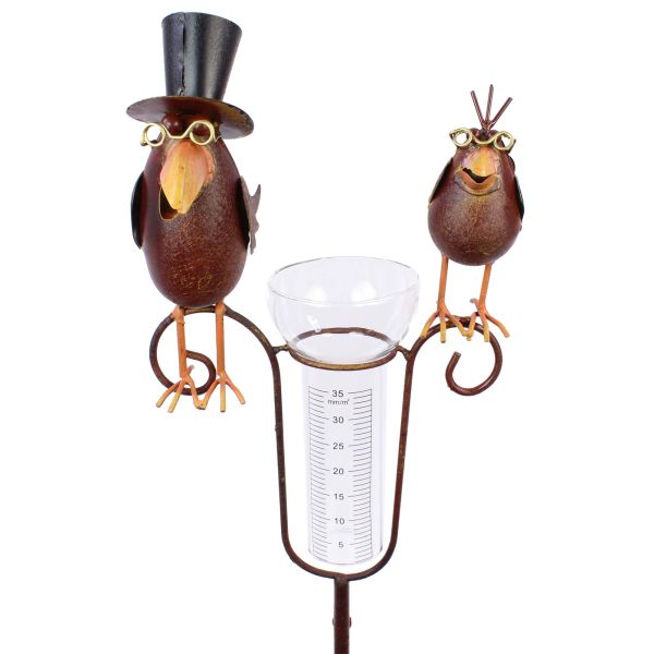 Regenmesser Raben auf Stab