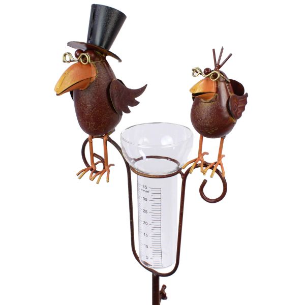 Regenmesser Raben auf Stab