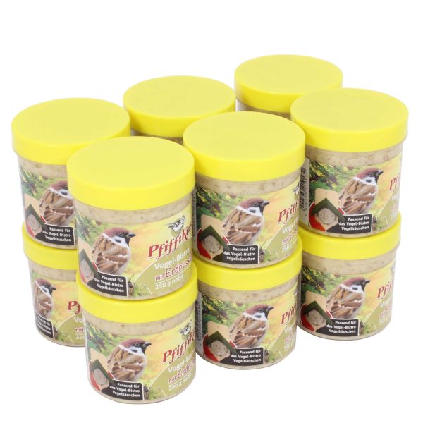 SPARPAKET Pfiffikus Vogel-Bistro Erdnüsse 12 Becher je 250g