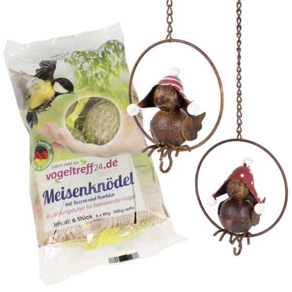 SET Vogel im Ring z. Hg. 2er Set + 6 Meisenknödel