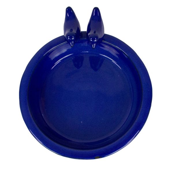 Vogeltränke Keramik blau Esschert Design rund