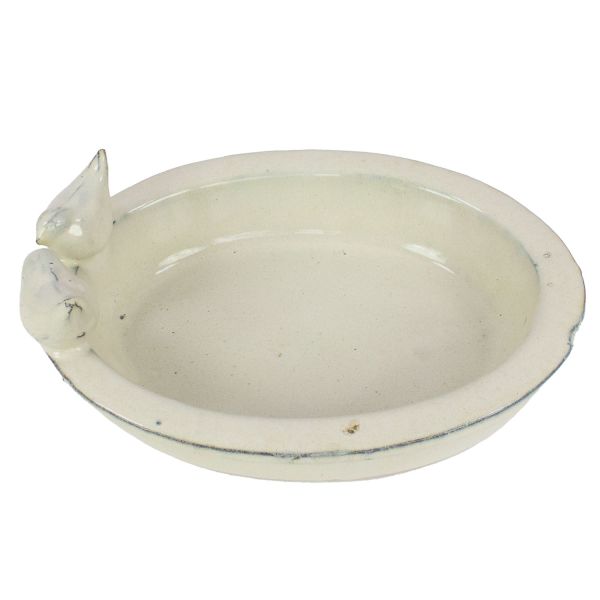 Vogeltränke Keramik oval cremeweiß, Esschert-Design