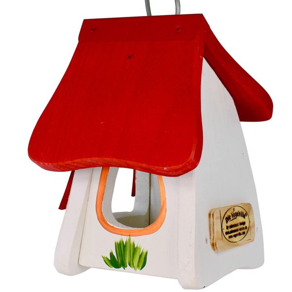 Vogelvilla Futterhaus Eulen weiß