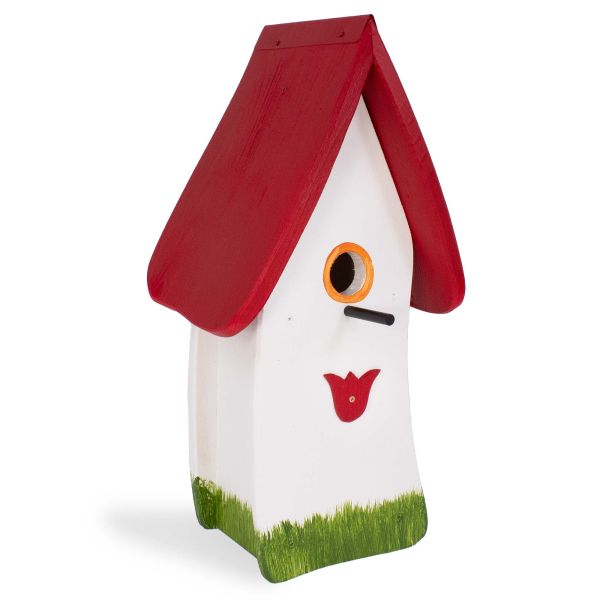 Vogelvilla Nistkasten weiß mit Tulpe