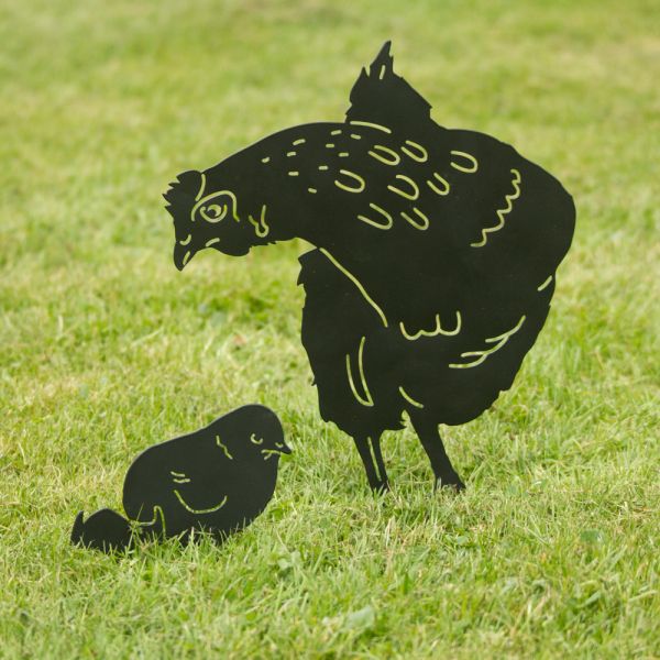 Silhouette Küken mit Ei