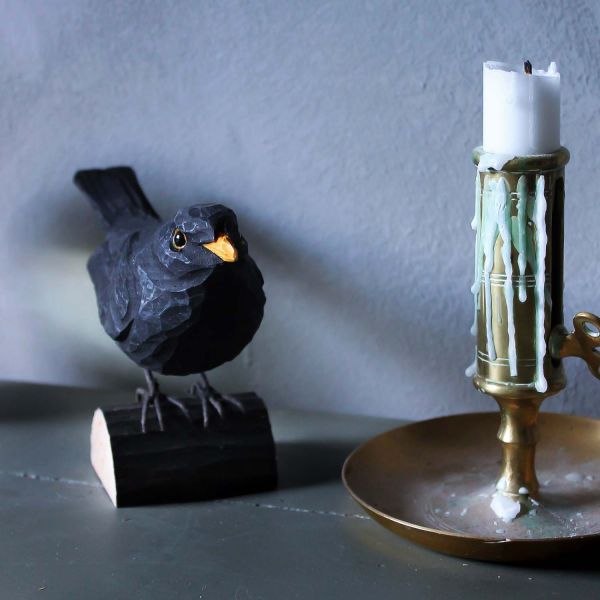 Amsel handgeschnitzt