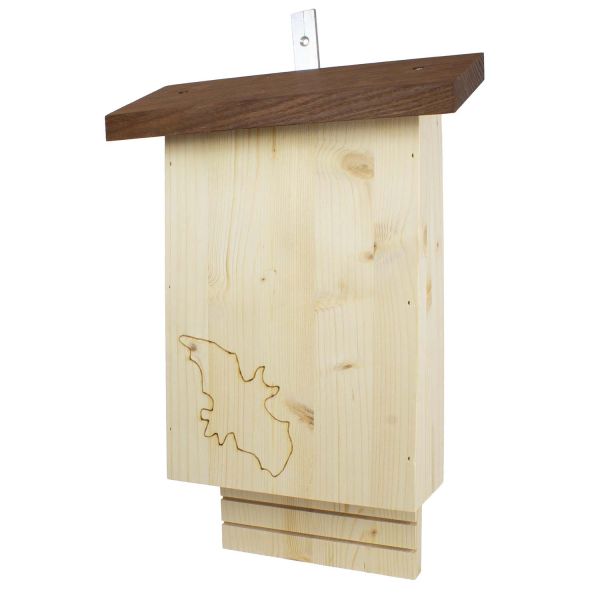 Fledermauskasten aus Holz mit Thermoholzdach