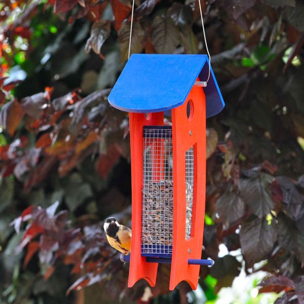 Futterspender rot Futtersilo für loses Vogelfutter