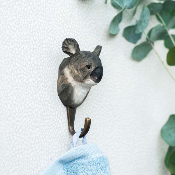 Wildlife Garden Haken Koala handgeschnitzt