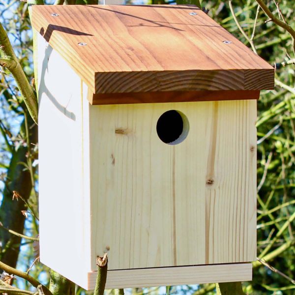 Nistkasten Kohlmeise mit Thermo-Holzdach 34 mm