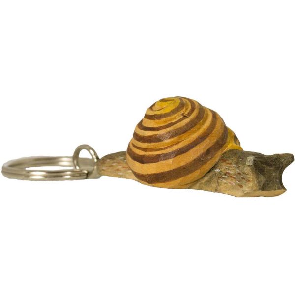Schnecke handgeschnitzter Schlüsselanhänger