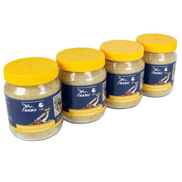 SPARPAKET 4 x 330g Gläser Erdnussbutter mit Nussstückchen