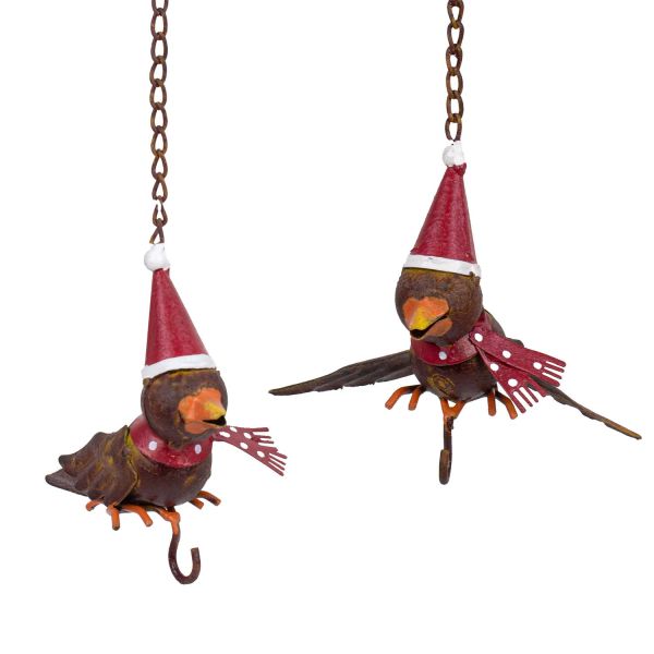 Vögel mit Schal (2er Set) - Meisenknödelhalter