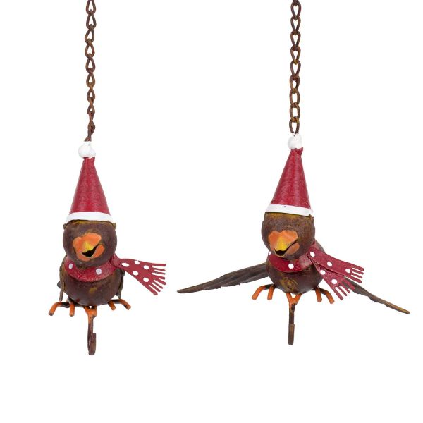 Vögel mit Schal (2er Set) - Meisenknödelhalter