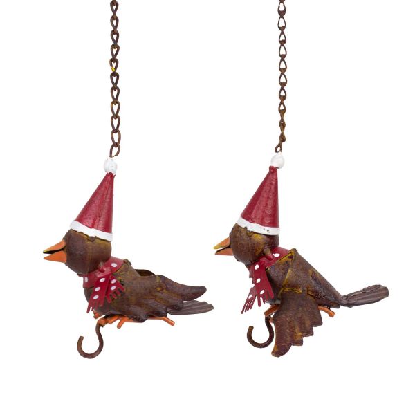 Vögel mit Schal (2er Set) - Meisenknödelhalter