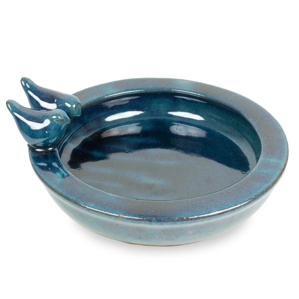 Vogeltränke Keramik blau/türkis Esschert Design rund